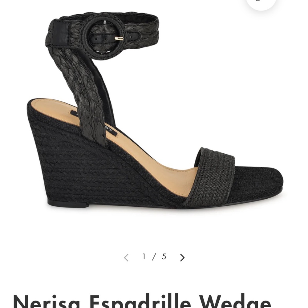 Nine West Black Woven Wedges - Picture 3 of 15